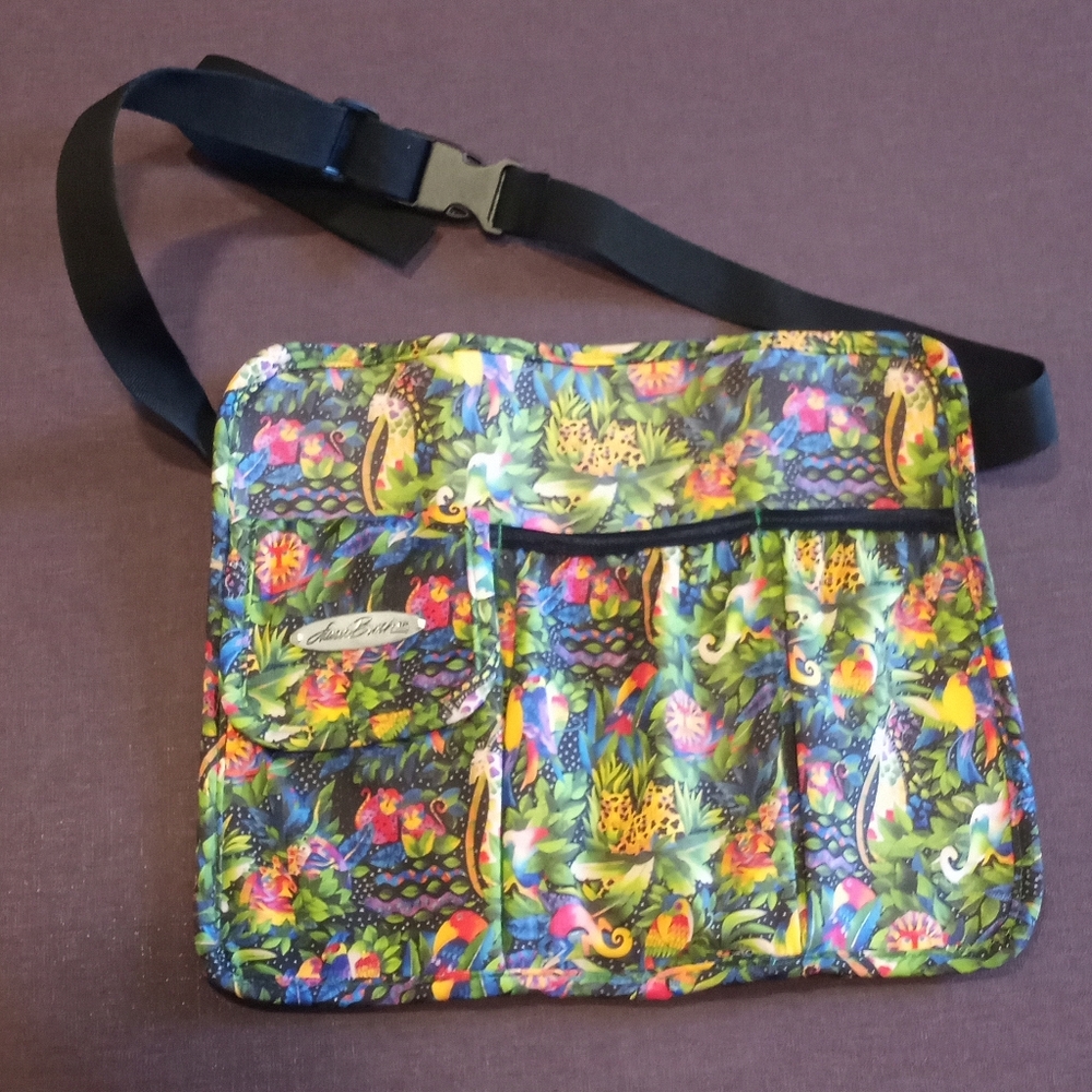 Colorful Laurel Burch Tropical Adjustable Garden/Art Waistband Toolbelt Tote Bag